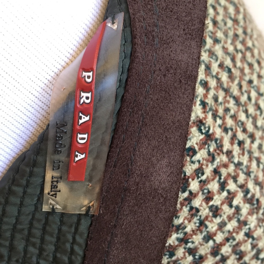 PRADA Herringbone Wool Leather Lined Skirt ITALY!